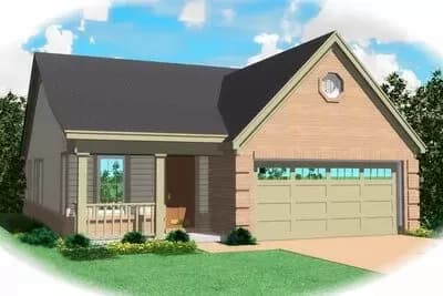 Traditional Home Plan with 3 Clustered Bedrooms