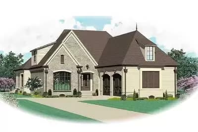 4-Bed House Plan with a Hip Roof