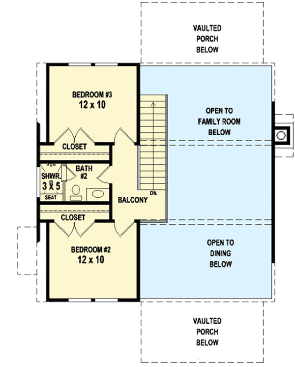 Plan 58550SV: Adorable Cottage - Floor Plan - 2nd Floor - Cabin, Cottage, Country, Mountain, Northwest, Rustic, Vacation