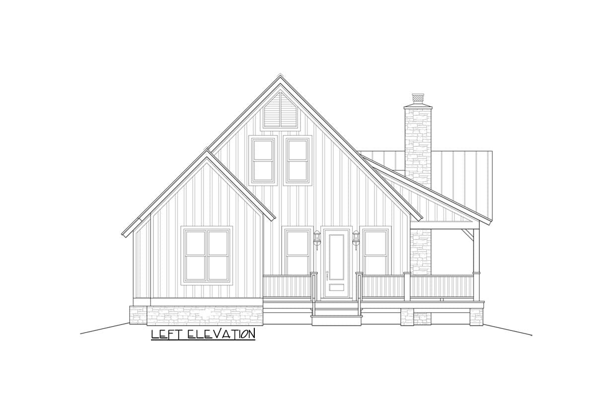 Plan 58551SV: Cabin House Plan with Three Master Bedrooms - 1532 Sq Ft - Image #5 - Cabin, Cottage, Country, Mountain, Rustic, Vacation