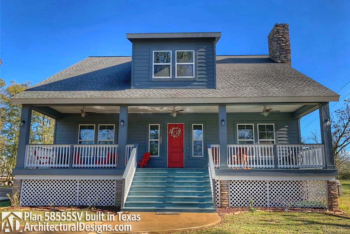 build gallery item - House Plan 58555SV Comes to Life in Texas