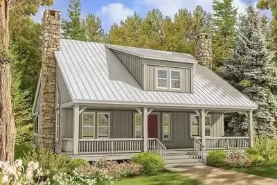 Country Home Plan with Big Front and Rear Porches