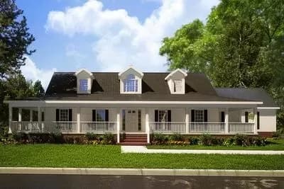 2733 Square Foot Southern Low Country House Plan with Game Room and Wrap-Around Porch