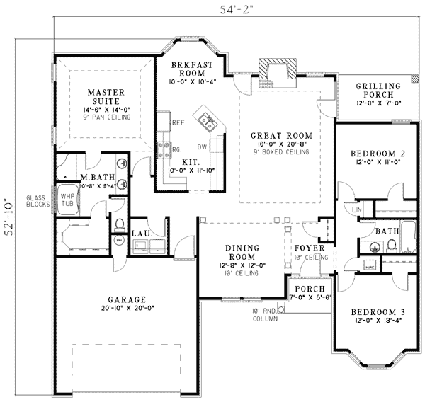 Plan 59076ND: Entertaining is Easy - Floor Plan - Main Level - Ranch, Traditional