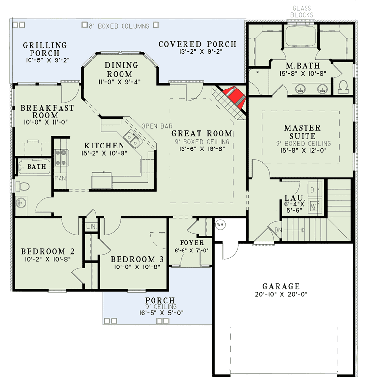 Plan 5908ND: Traditional Split-Bedroom Design - Floor Plan - Basement version - Ranch, Traditional
