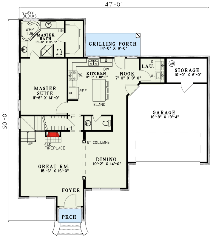 Plan 59100ND: Enchanting Traditional Home Plan with a Brick Exterior and Bonus Room - Floor Plan - Main Level - Traditional