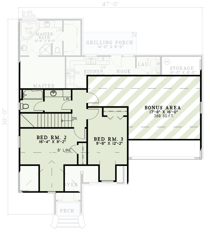 Plan 59100ND: Enchanting Traditional Home Plan with a Brick Exterior and Bonus Room - Floor Plan - 2nd Floor - Traditional