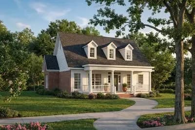 Flexible 3-Bedroom Cottage House Plan with Pocket Office