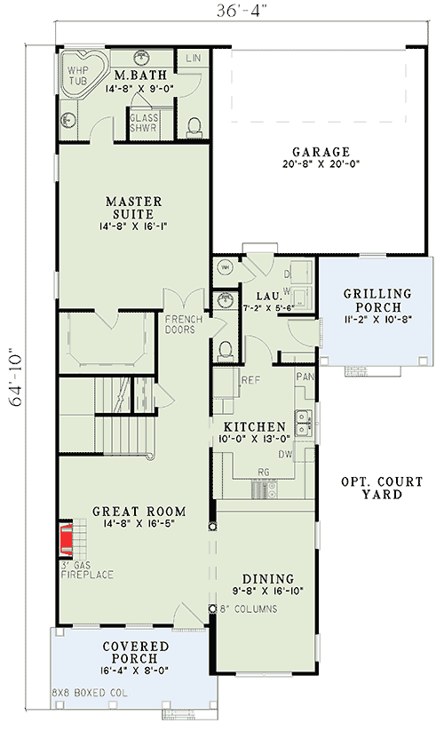 Plan 59106ND: Enjoy the Views - Floor Plan - Main Level - Southern Traditional, Traditional