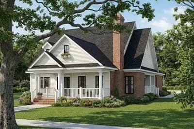 Southern Traditional House Plan with 3 Beds and Master Sitting Suite