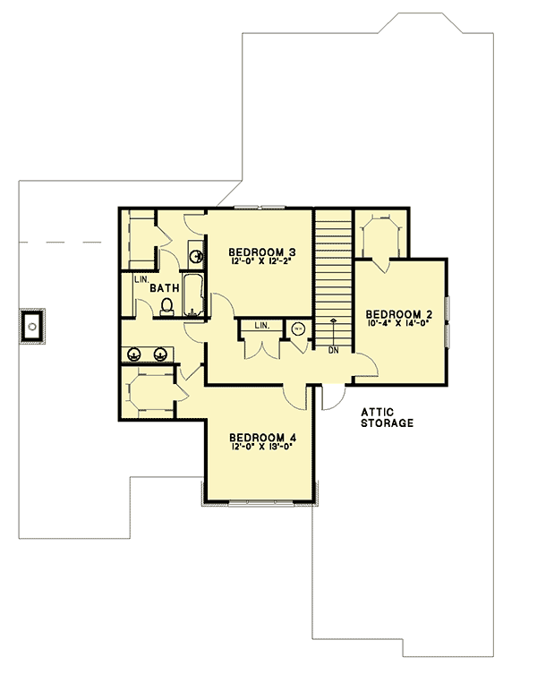 Plan 59113ND: Stately Home - Floor Plan - 2nd Floor - Traditional