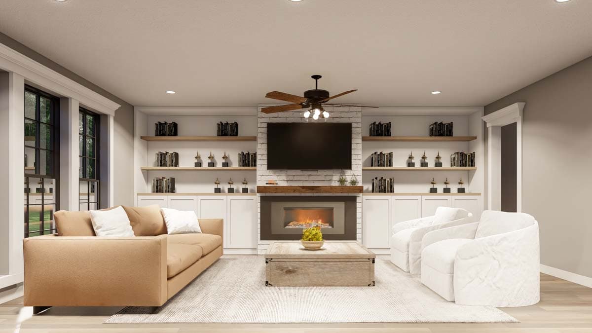 Plan 59115ND: 4-Bed House Plan with L-Shaped Porch and Upstairs Expansion - 2260 Sq Ft - Image #4 - Farmhouse, Traditional