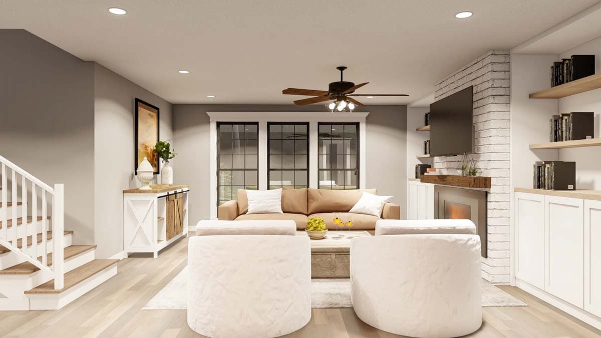 Plan 59115ND: 4-Bed House Plan with L-Shaped Porch and Upstairs Expansion - 2260 Sq Ft - Image #5 - Farmhouse, Traditional