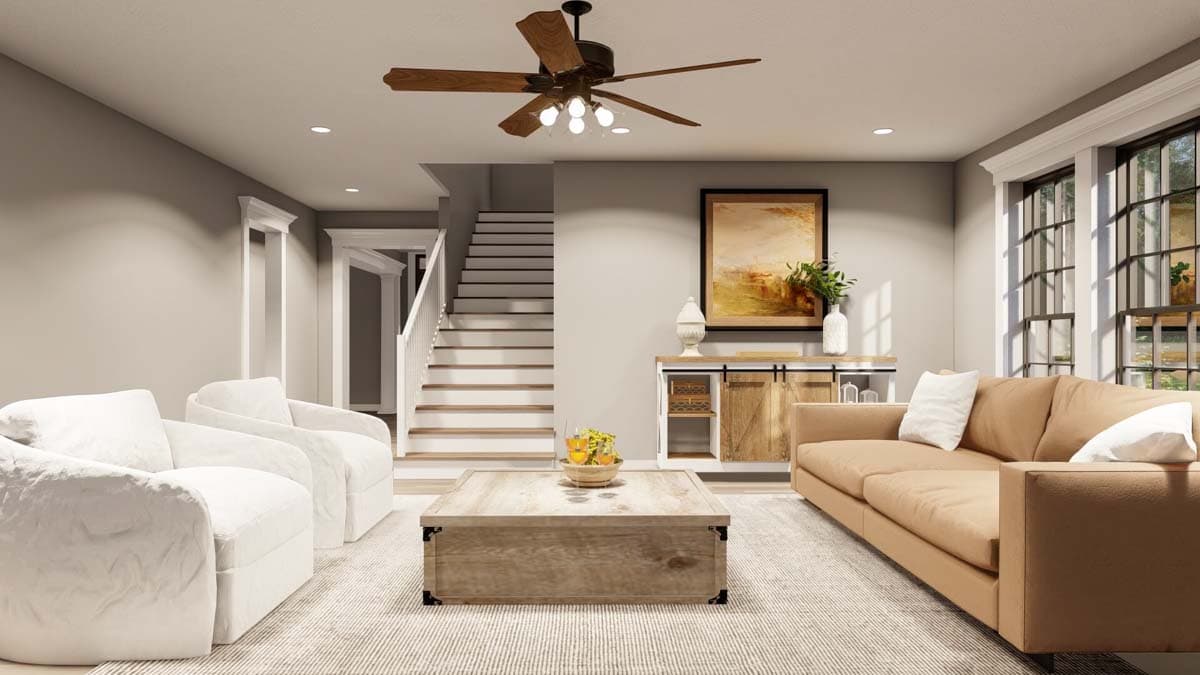 Plan 59115ND: 4-Bed House Plan with L-Shaped Porch and Upstairs Expansion - 2260 Sq Ft - Image #7 - Farmhouse, Traditional