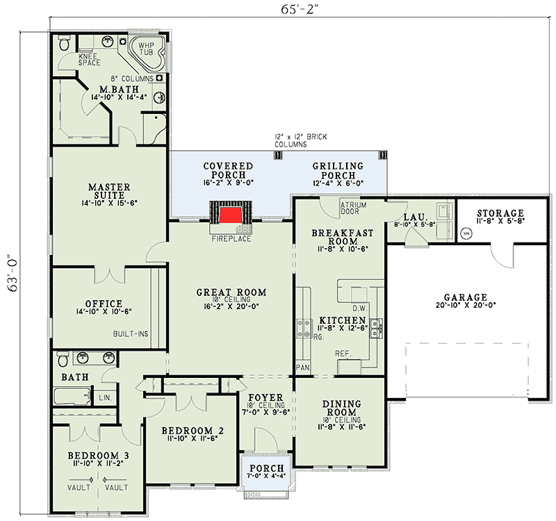 Plan 59119ND: Ultimate Master Bedroom - Floor Plan - Main Level - Ranch, Traditional