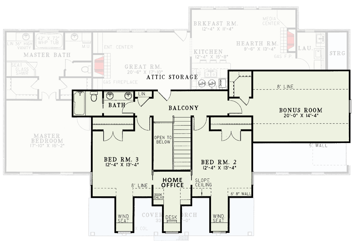 Plan 5912ND: Thoughtful Amenities - Floor Plan - 2nd Floor - Country, Southern