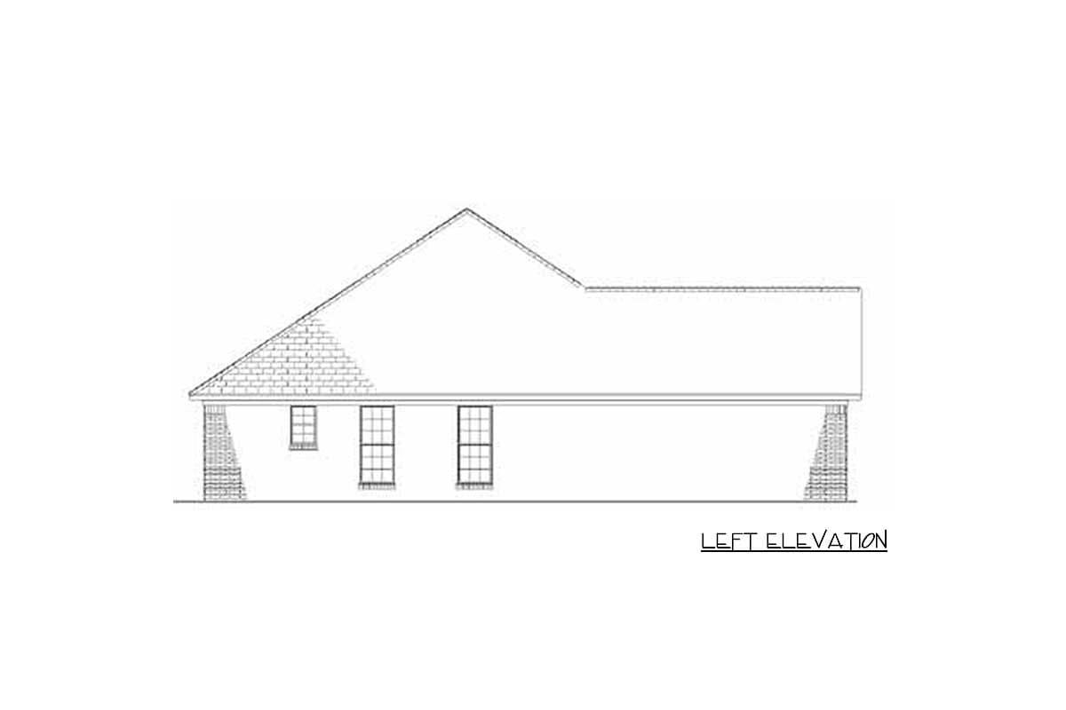 Plan 59120ND: 3-Bed Traditional House Plan with Split Bedroom Layout - 1382 Sq Ft - Image #9 - Ranch, Southern, Traditional