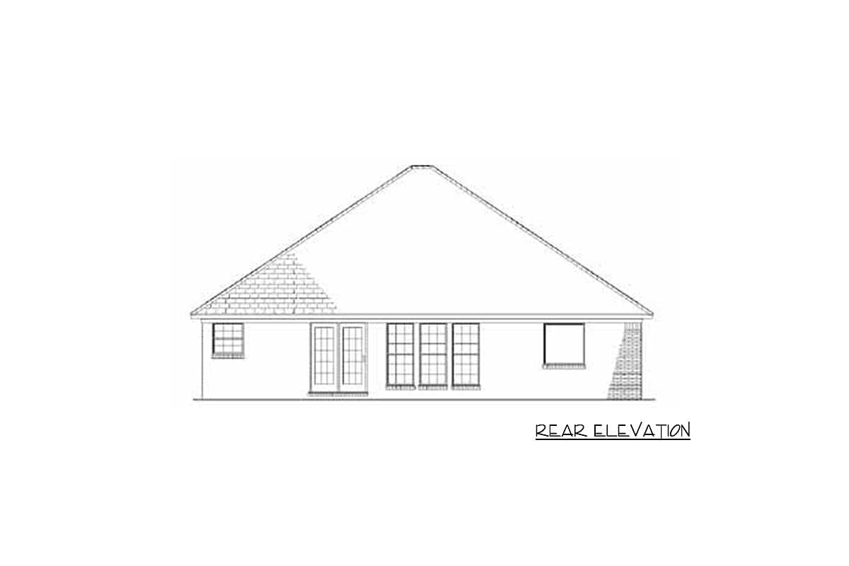 Plan 59120ND: 3-Bed Traditional House Plan with Split Bedroom Layout - 1382 Sq Ft - Image #8 - Ranch, Southern, Traditional
