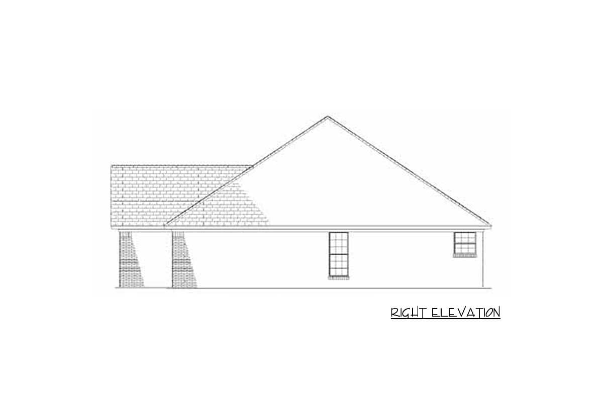 Plan 59120ND: 3-Bed Traditional House Plan with Split Bedroom Layout - 1382 Sq Ft - Image #10 - Ranch, Southern, Traditional