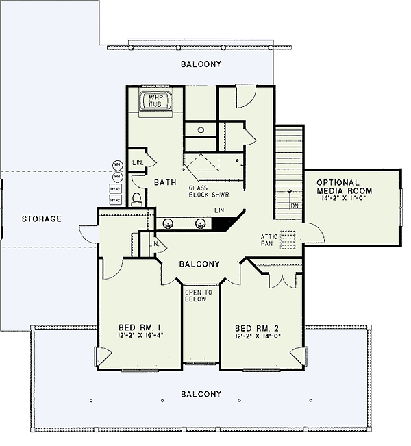 Plan 5913ND: Southern Home With Handicapped-Accessible Feature - Floor Plan - 2nd Floor - Southern, Traditional