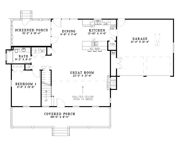 Plan 59135ND: Spacious Sleeping Loft - Floor Plan - Main Level - Cabin, Cottage, Country, Vacation