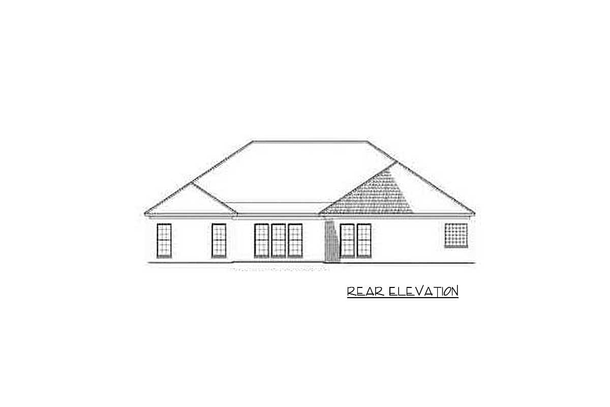 Plan 59140ND: One-Story House Plan with Brick Exterior - 2217 Sq Ft - Image #4 - Ranch, Traditional