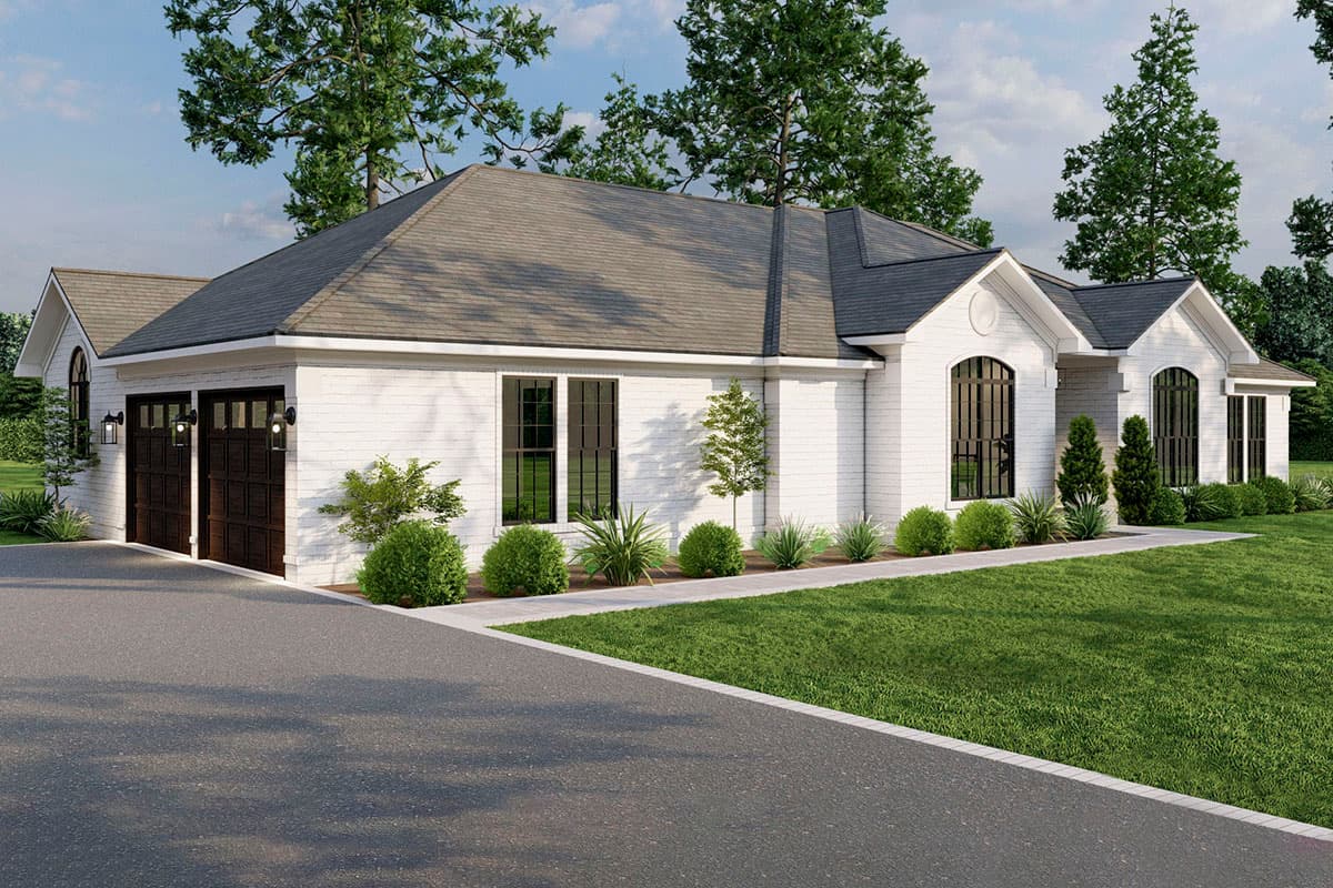 Plan 59141ND: One Story House Plan with Brick Exterior and 10-Foot-Deep Back Porch - 1913 Sq Ft - Image #8 - Ranch, Traditional