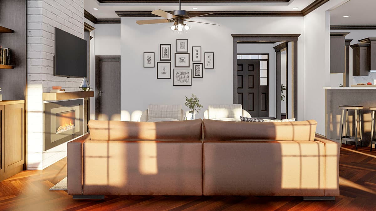 Plan 59141ND: One Story House Plan with Brick Exterior and 10-Foot-Deep Back Porch - 1913 Sq Ft - Image #11 - Ranch, Traditional