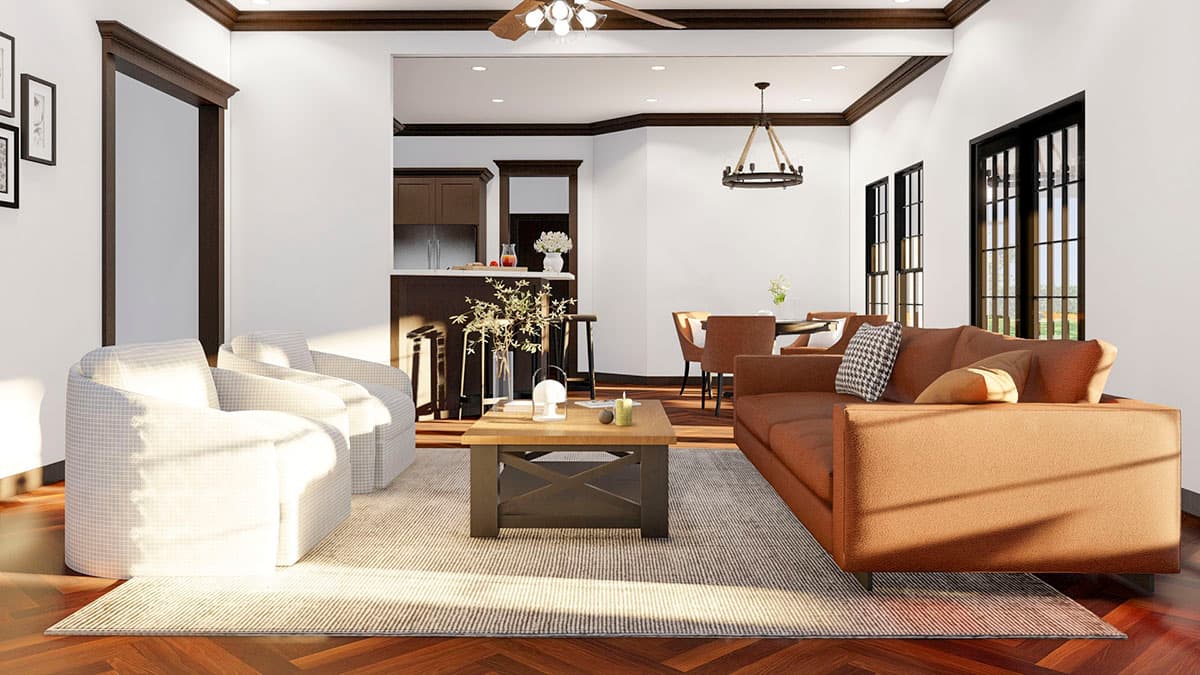 Plan 59141ND: One Story House Plan with Brick Exterior and 10-Foot-Deep Back Porch - 1913 Sq Ft - Image #12 - Ranch, Traditional