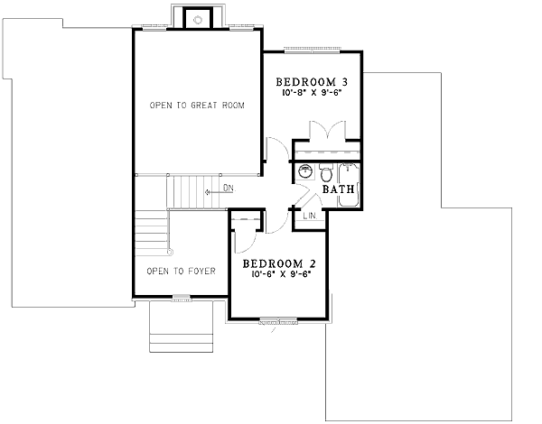 Plan 59143ND: Two-Story Great Room - Floor Plan - 2nd Floor - Traditional