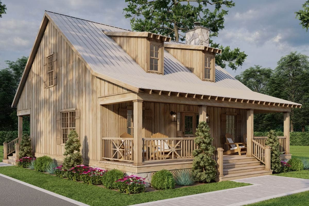 Plan 59156ND: Creekside Cottage - 1400 Sq Ft - Architectural Designs - Image #3 - Cabin, Cottage, Country, Mountain, Rustic, Vacation