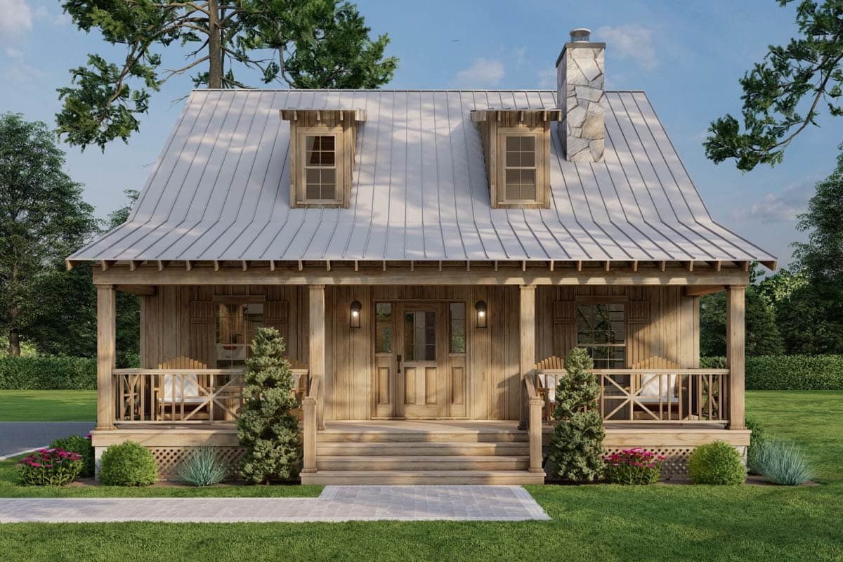 Plan 59156ND: Creekside Cottage - 1400 Sq Ft - Architectural Designs - Image #4 - Cabin, Cottage, Country, Mountain, Rustic, Vacation