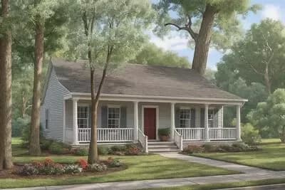 Southern House Plan with Covered Porch and Main-Level Master