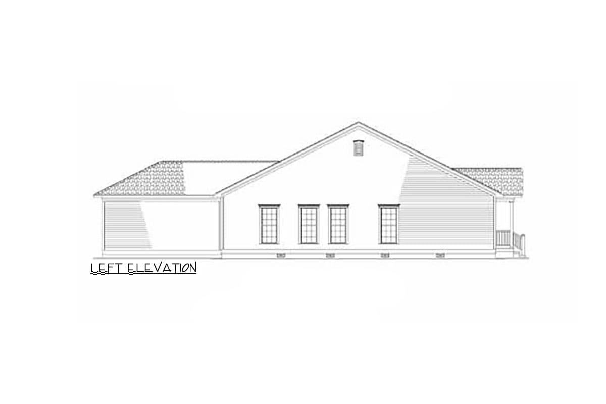 Plan 59162ND: Southern Traditional Design with a Rear-Facing Garage - 1260 Sq Ft - Image #9 - Country, Rustic, Southern, Traditional