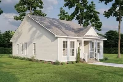 Southern Traditional Design with a Rear-Facing Garage - 1260 Sq Ft