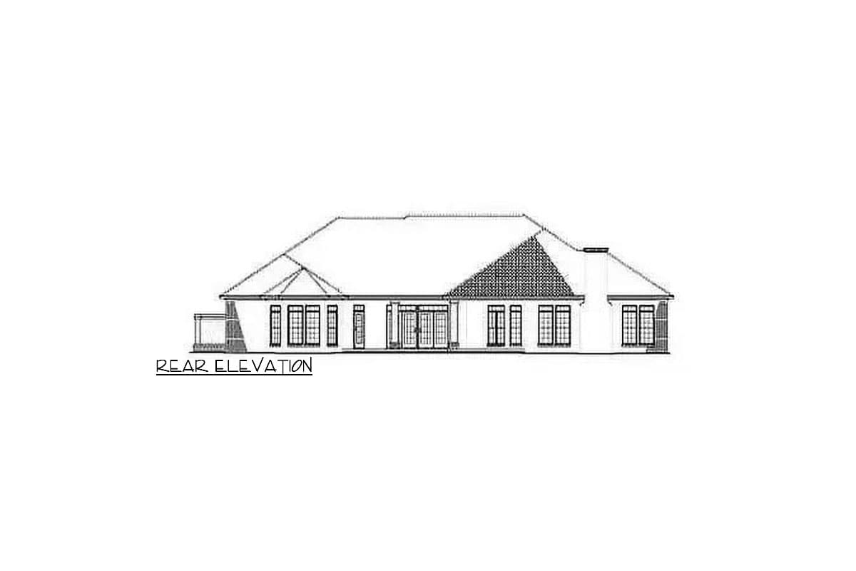 Plan 59176ND: Elegant Florida-Style House Plan with 3-Car Courtyard Garage - Image #4 - Florida-Style, Southern