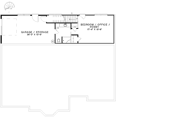 Plan 59197ND: Traditional Home Plan With Two Porches - Floor Plan - Basement - Traditional