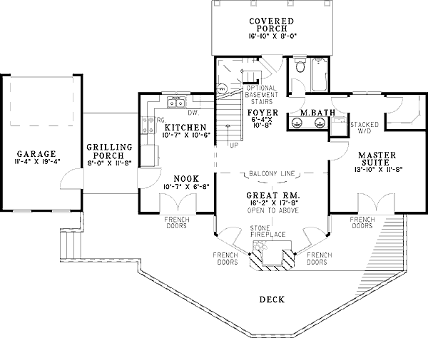 Plan 59204ND: Glorious Vacation House Plan - Floor Plan - Main Level - Contemporary, Mountain, Vacation