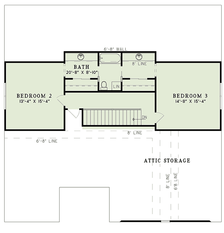 Plan 59208ND: Country Traditional House Plan with Main Level Master Suite - Floor Plan - 2nd Floor - Country, Traditional