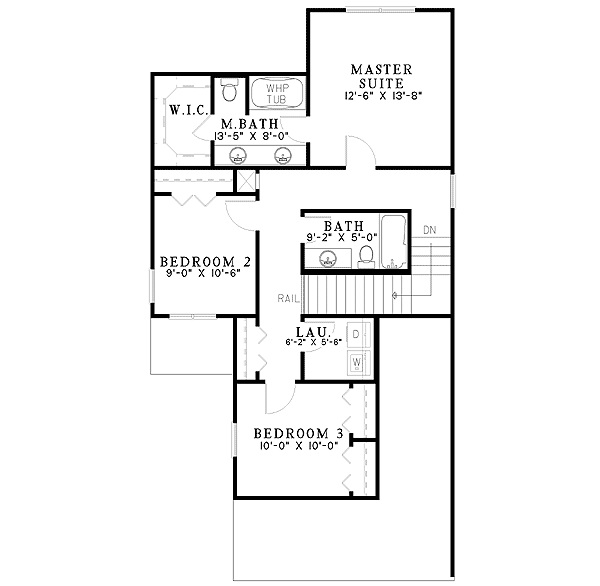 Plan 59211ND: Quaint Country Porch - Floor Plan - 2nd Floor - Country