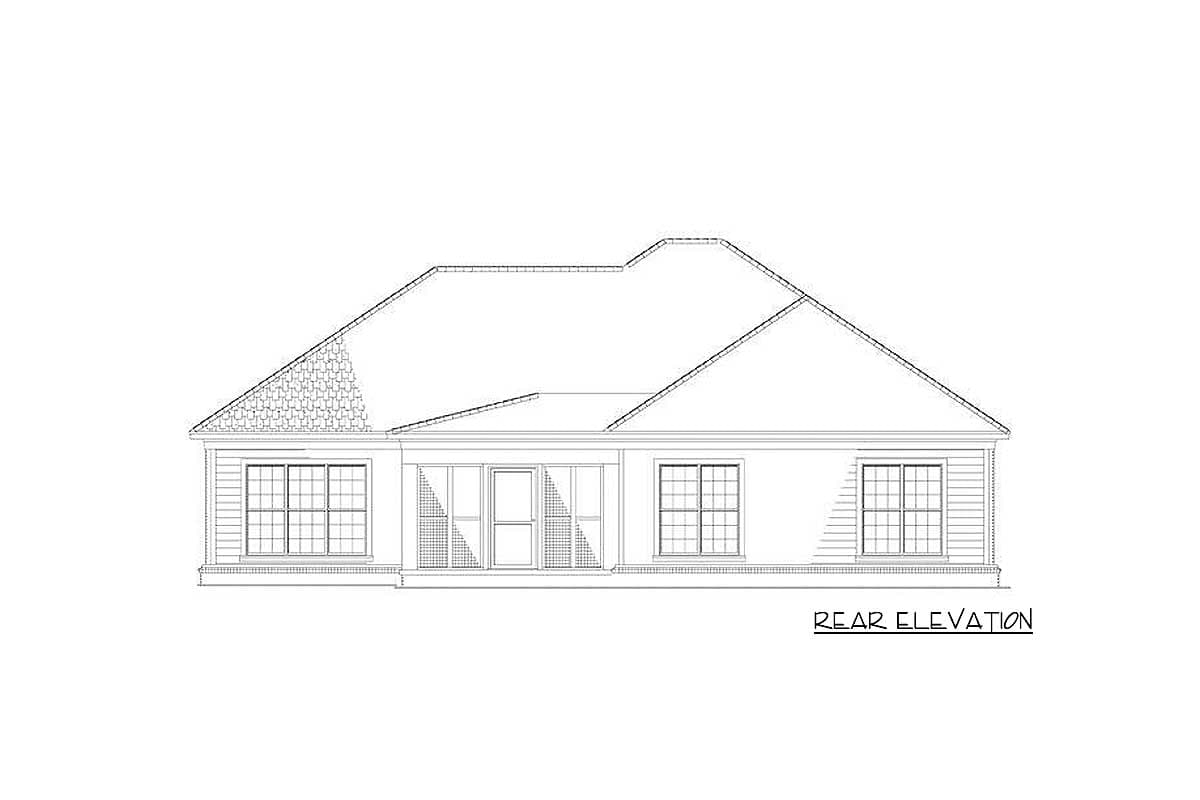 Plan 59223ND: House Plan with Flex Room and Up To 3 Bedrooms - 1708 Sq Ft - Image #4 - Country, Traditional