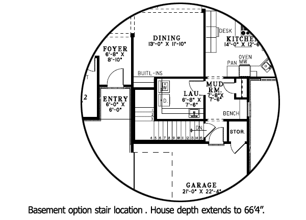 Plan 59226ND: House Plan with Stone and Brick Exterior - 1703 Sq Ft - Floor Plan - Optional - Ranch, Traditional