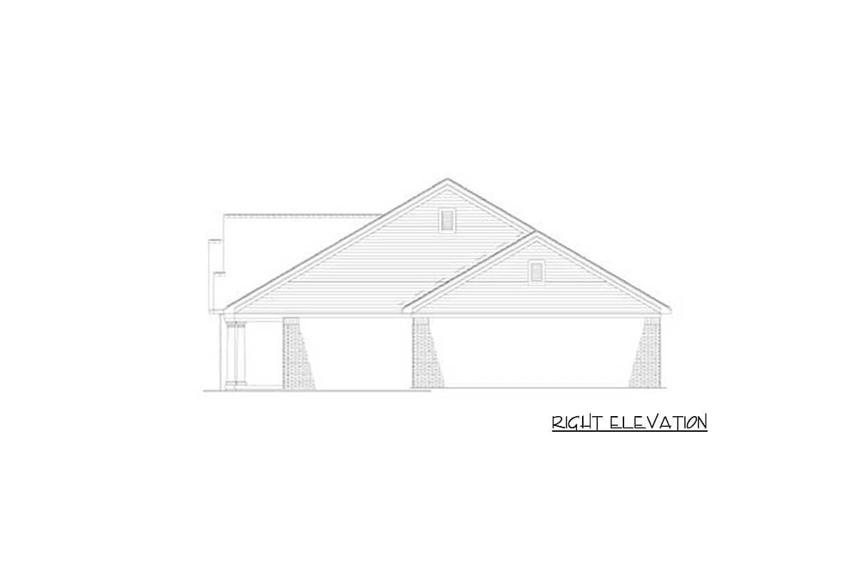 Plan 59233ND: 1250 Square Foot 3-Bed House Plan with 2-Car Garage - Image #5 - Traditional