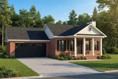 Traditional Country House Plan - 1169 Sq Ft