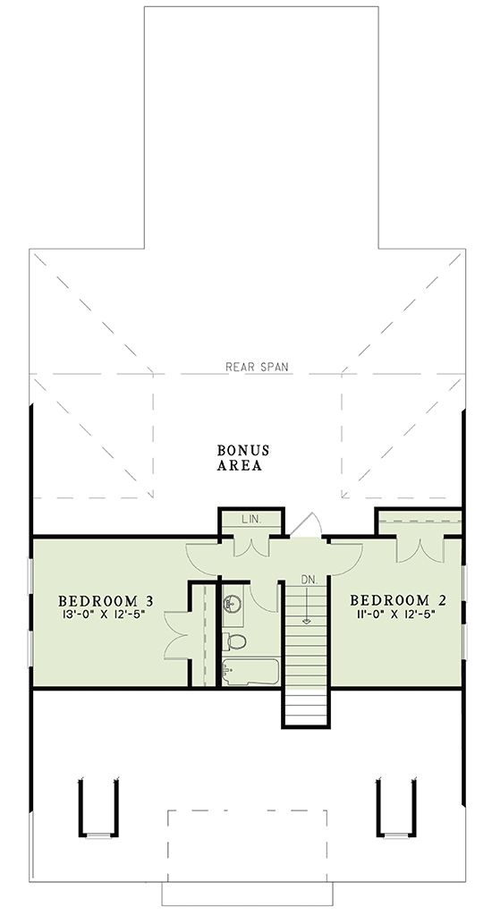 Plan 59237ND:  Country House Plan: 3 Beds, First-Floor Master, Grilling Porch - Floor Plan - 2nd Floor - Country, Southern, Traditional