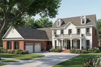 Southern Traditional House Plan with Optional Fourth Bedroom - 2843 Sq Ft