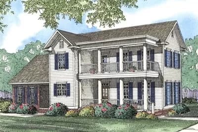 Historically Inspired House Plan with Stacked Porches