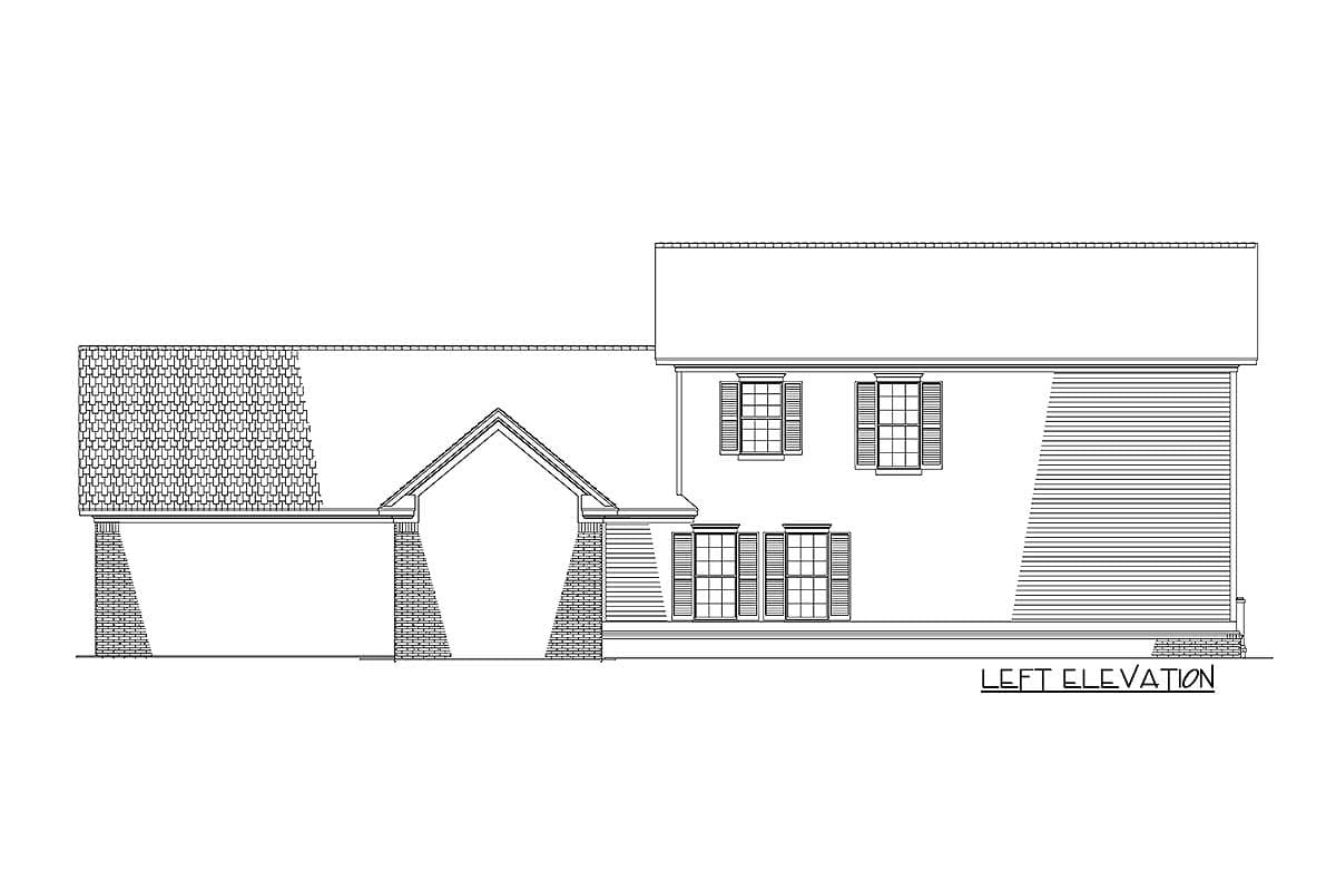 Plan 59273ND: Southern Charleston Style House Plan with Stacked Porches - Image #5 - New Orleans, Southern, Traditional