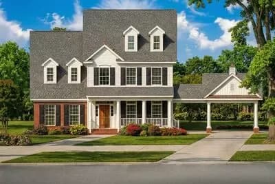 Country House Plan with Protective Porte-Cochere