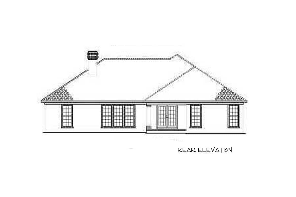 Plan 59299ND: House Plan with Brick Exterior, Palladian Windows and 2-Car Garage - 1763 Sq Ft - Image #4 - Traditional
